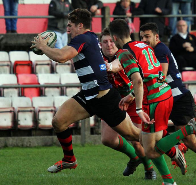 Moritz Neumann crashes through for Tenby United